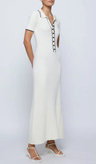 Evelia Ribbed Knit Polo Maxi Dress for Women