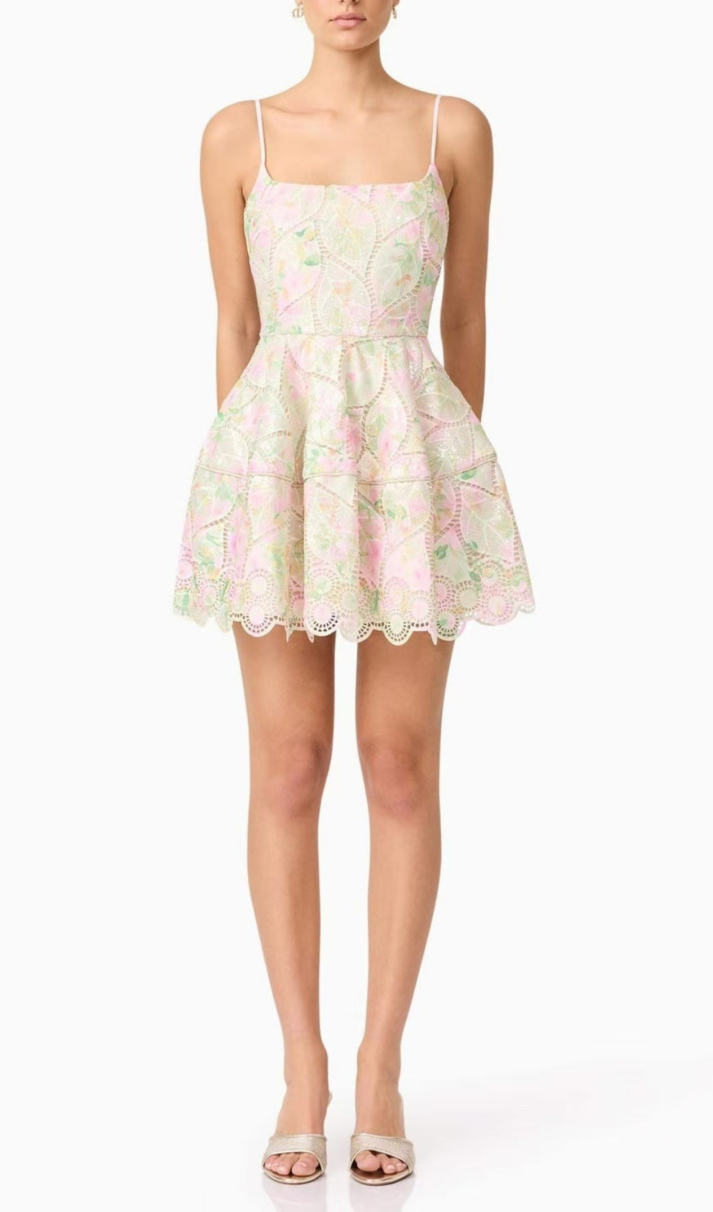 Fujiko Blossom Bloom Eyelet Strappy Mini Dress