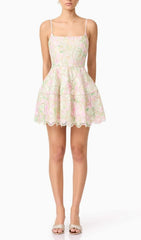 Fujiko Blossom Bloom Eyelet Strappy Mini Dress