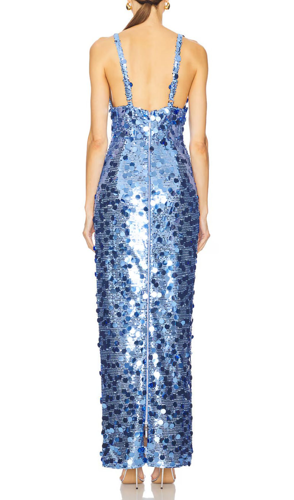 Izak "Celestial Blue" Sequin Strappy Maxi Gown