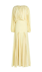 Jimena Yellow Pleated Maxi Dress