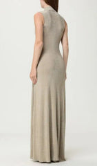 Juno Shimmer Ribbed Knit Maxi Dress