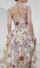 Jansje Enchanted Floral Appliqu Maxi Dress