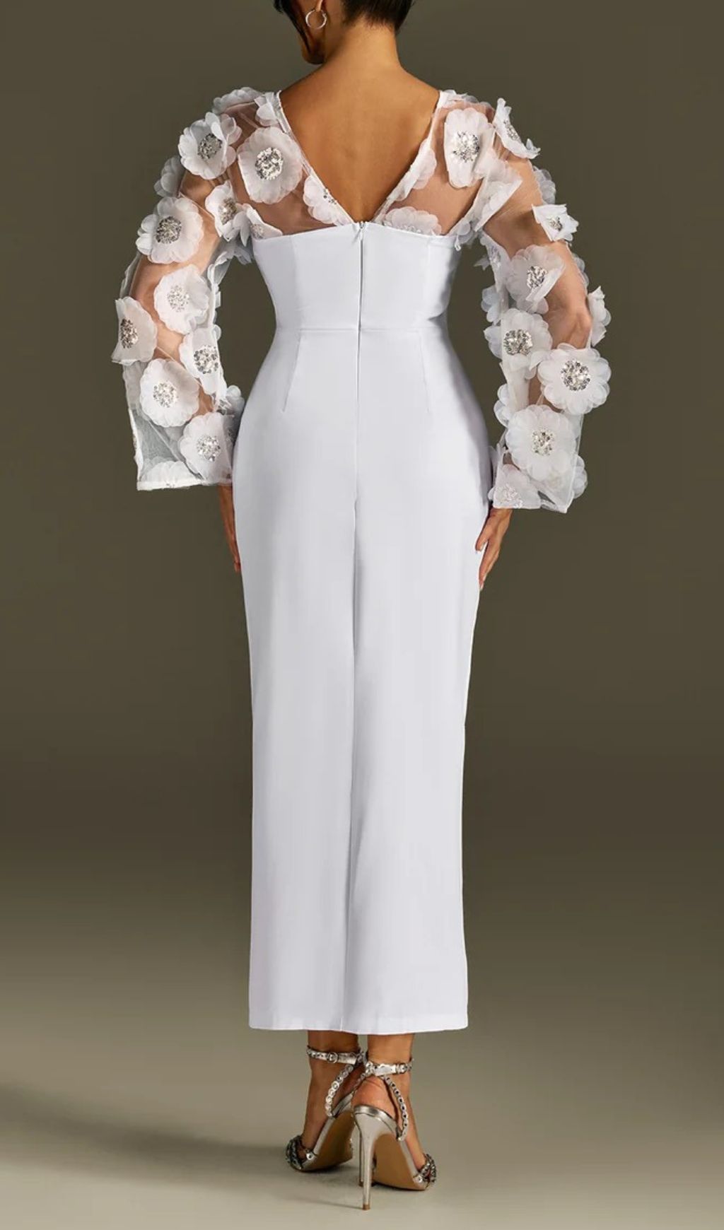 Rosaire Glimmering Floral Sequin Maxi Dress