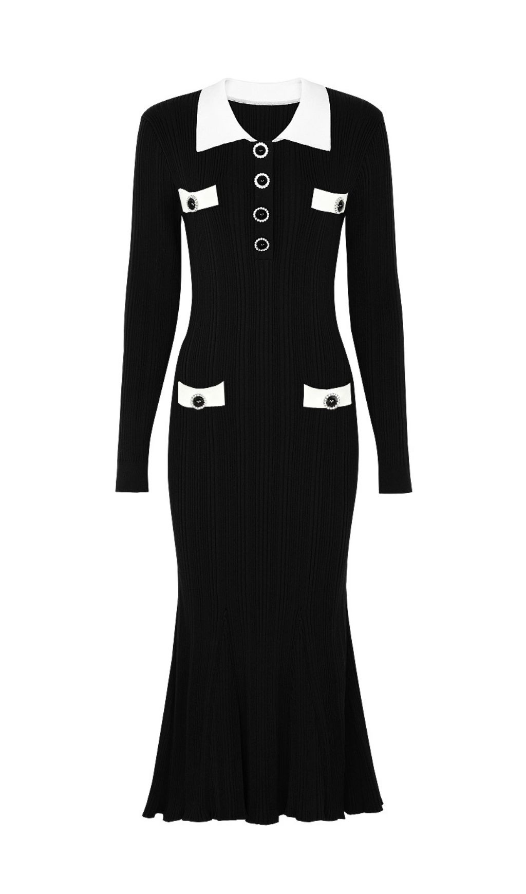 Javier Ribbed Knit Midi Dress