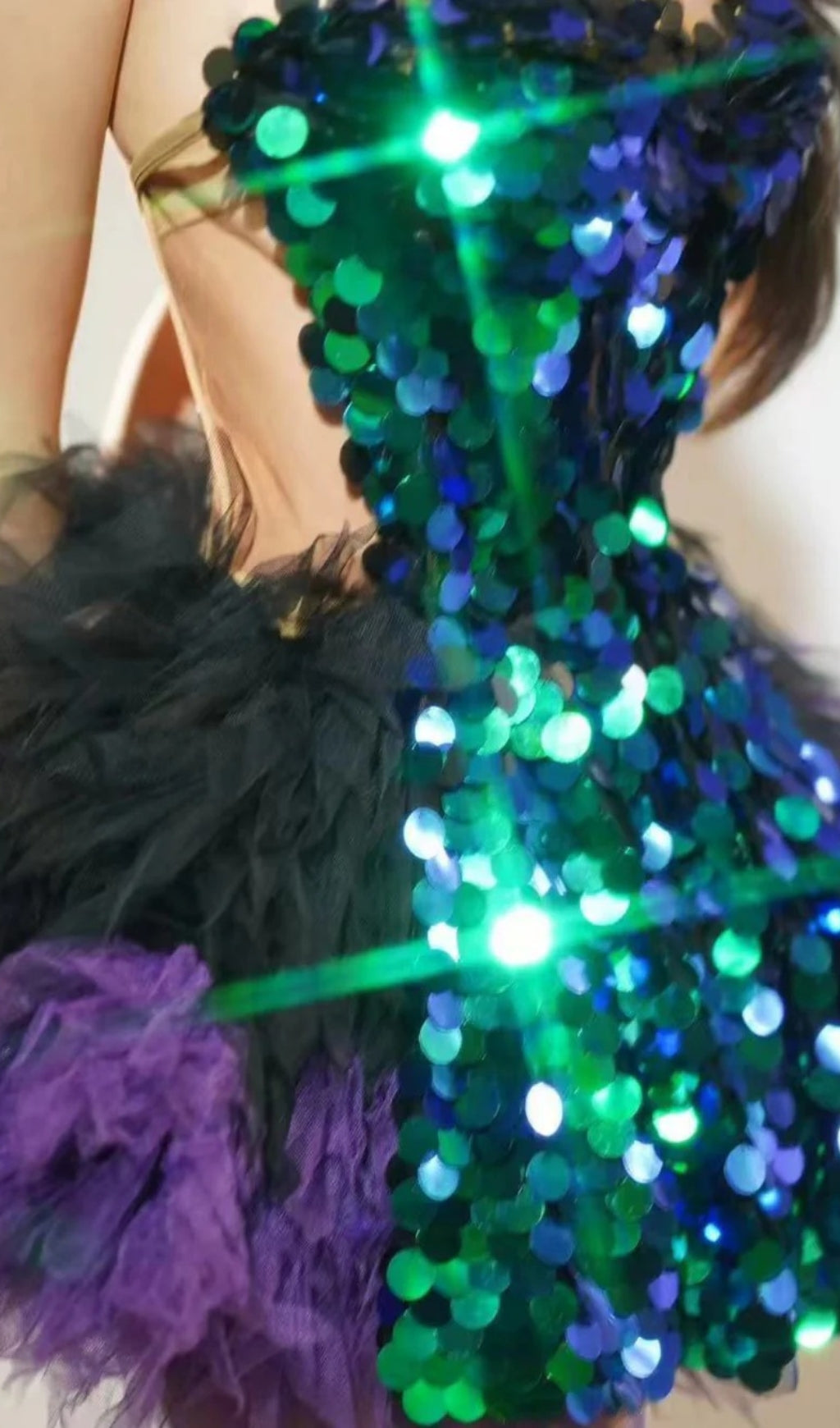 Melina Dazzling Sequin Corset & Purple Tulle Mini Skirt Set