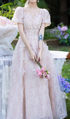 Gable Enchanting 3D Floral Mesh Maxi Dress