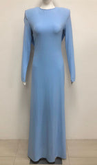 Isabis Periwinkle Blue Backless Maxi Gown