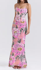Elan Peony Bloom Corset Maxi Dress