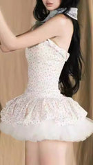 Fiona Dotted Ruffle Mini Dress