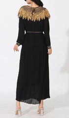 Emiliya Dazzling Black & Gold Sequin Maxi Dress
