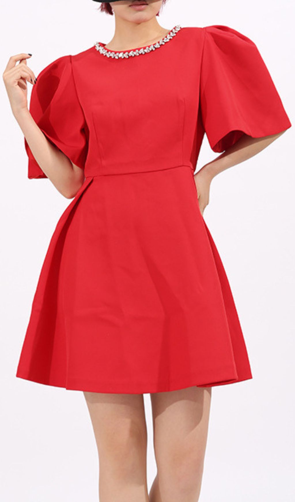 Gunda Dazzling Red Diamante Mini Dress