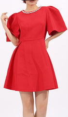 Gunda Dazzling Red Diamante Mini Dress