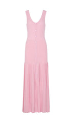 Jackie Pink Ribbed Knit Maxi Dress & Cardigan Set