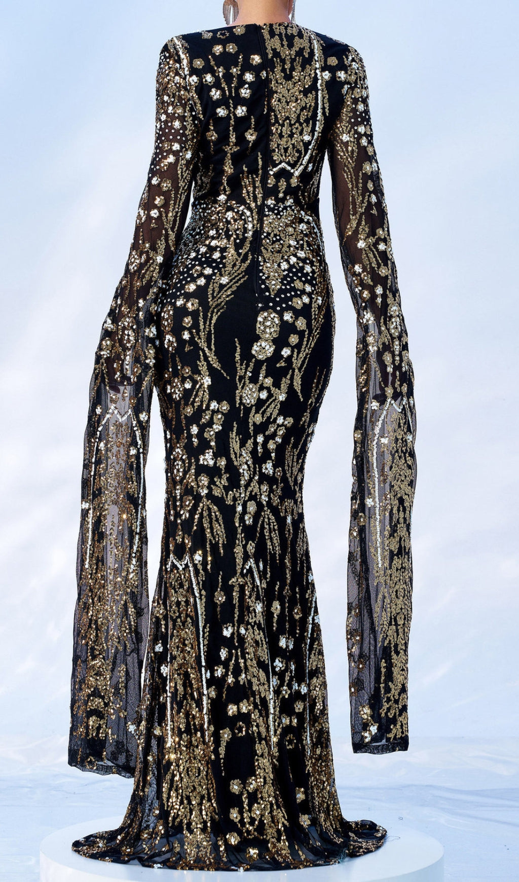 Cicely Opulent Gold Sequin Maxi Dress