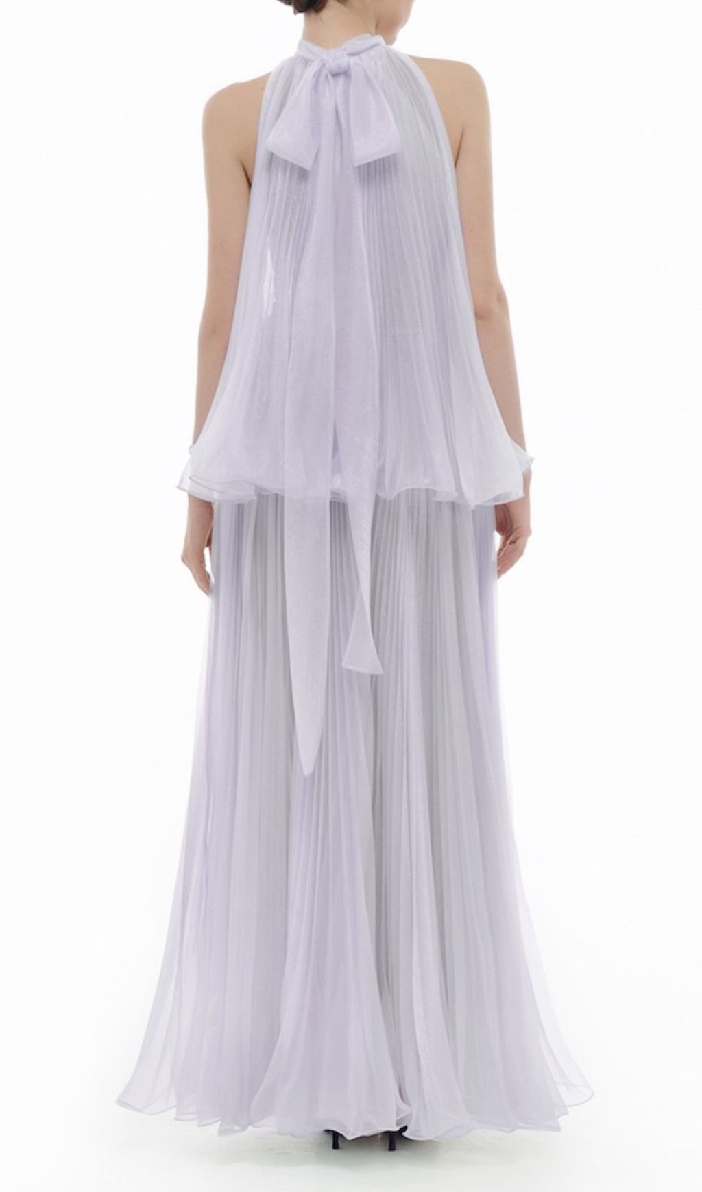 Halona Ethereal Halter Mesh Maxi Dress