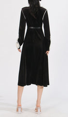 Cleave Luxurious Black Velvet Midi Dress