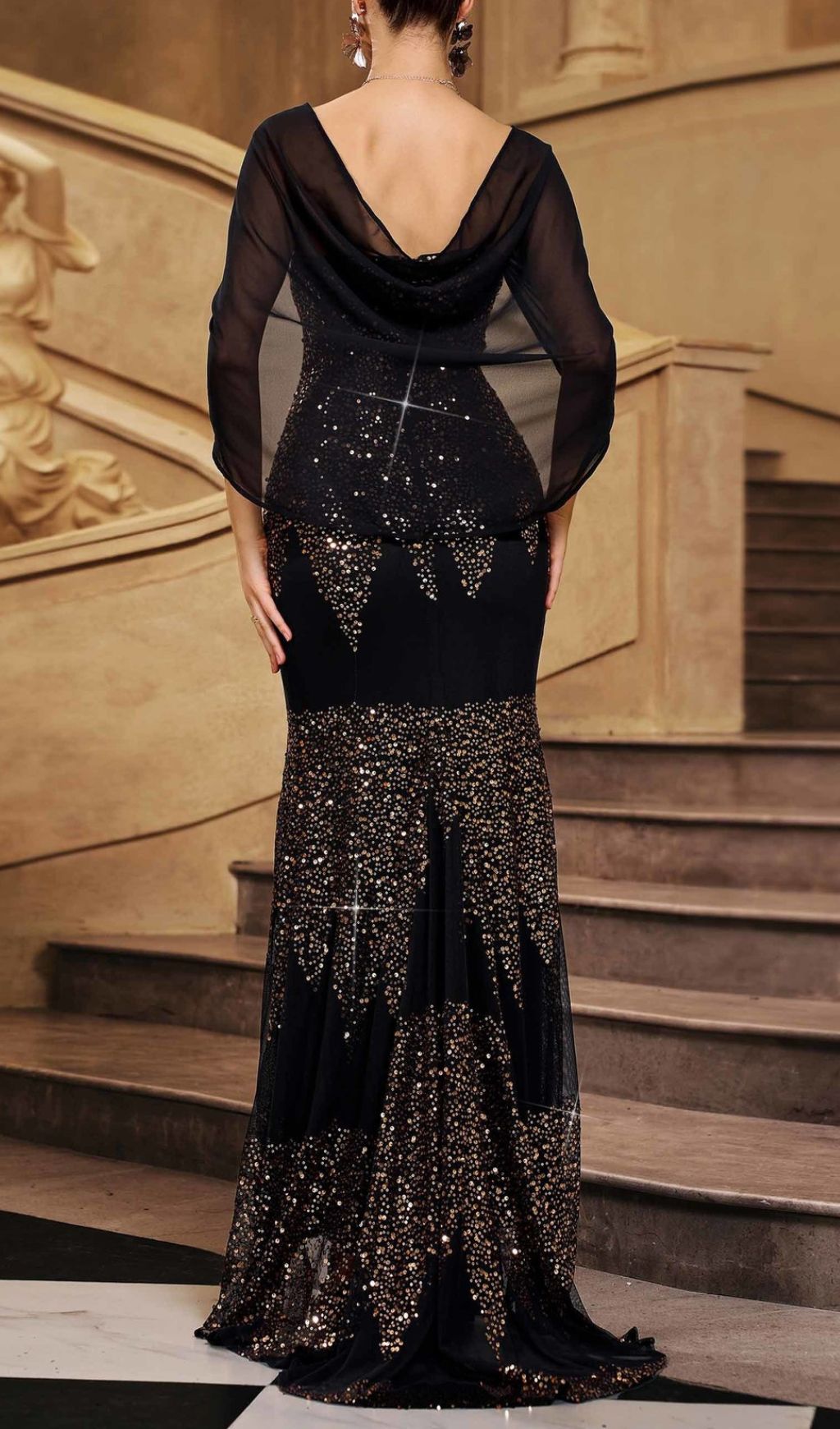 Irisa Glamour Sequin Maxi Dress