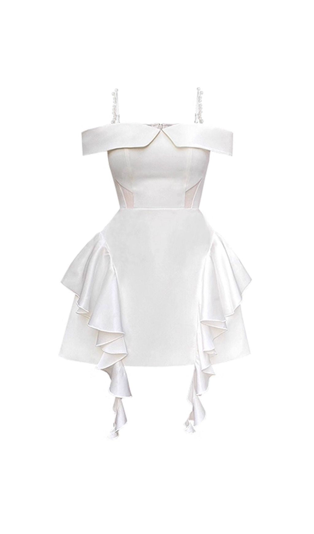 Jayleen White Ruffle Mini Dress