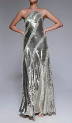 Glamorous Gust Halter Sequin Backless Maxi Dress