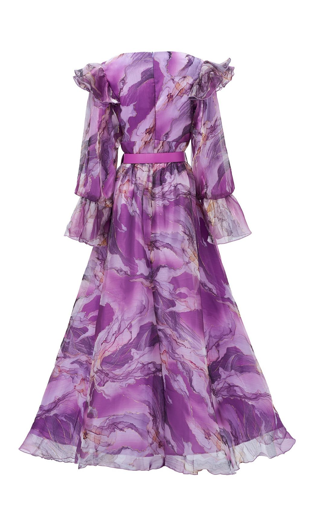 Feya Purple Abstract Print Maxi Dress