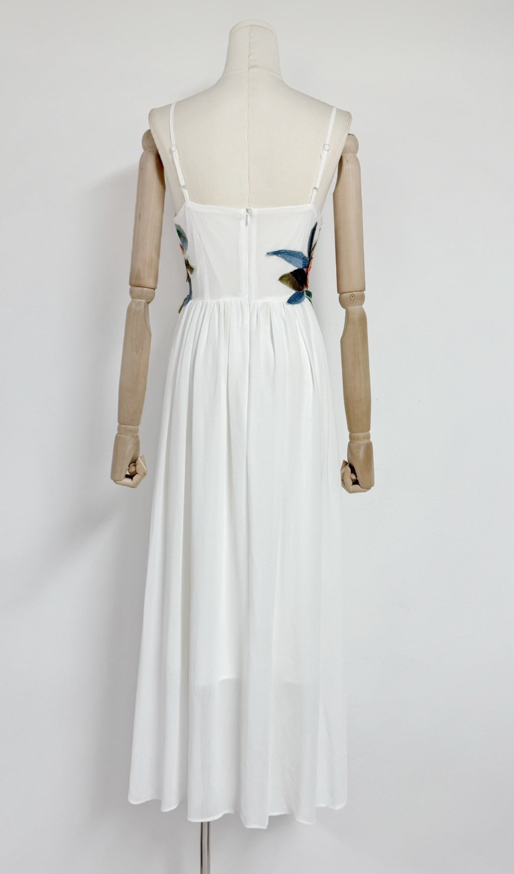 Emanuele White Floral Embroidered Maxi Dress