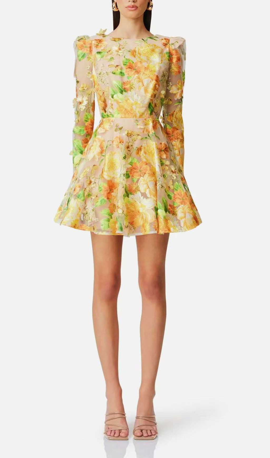 Empusa Sunshine Bloom Floral Embroidery Mini Dress