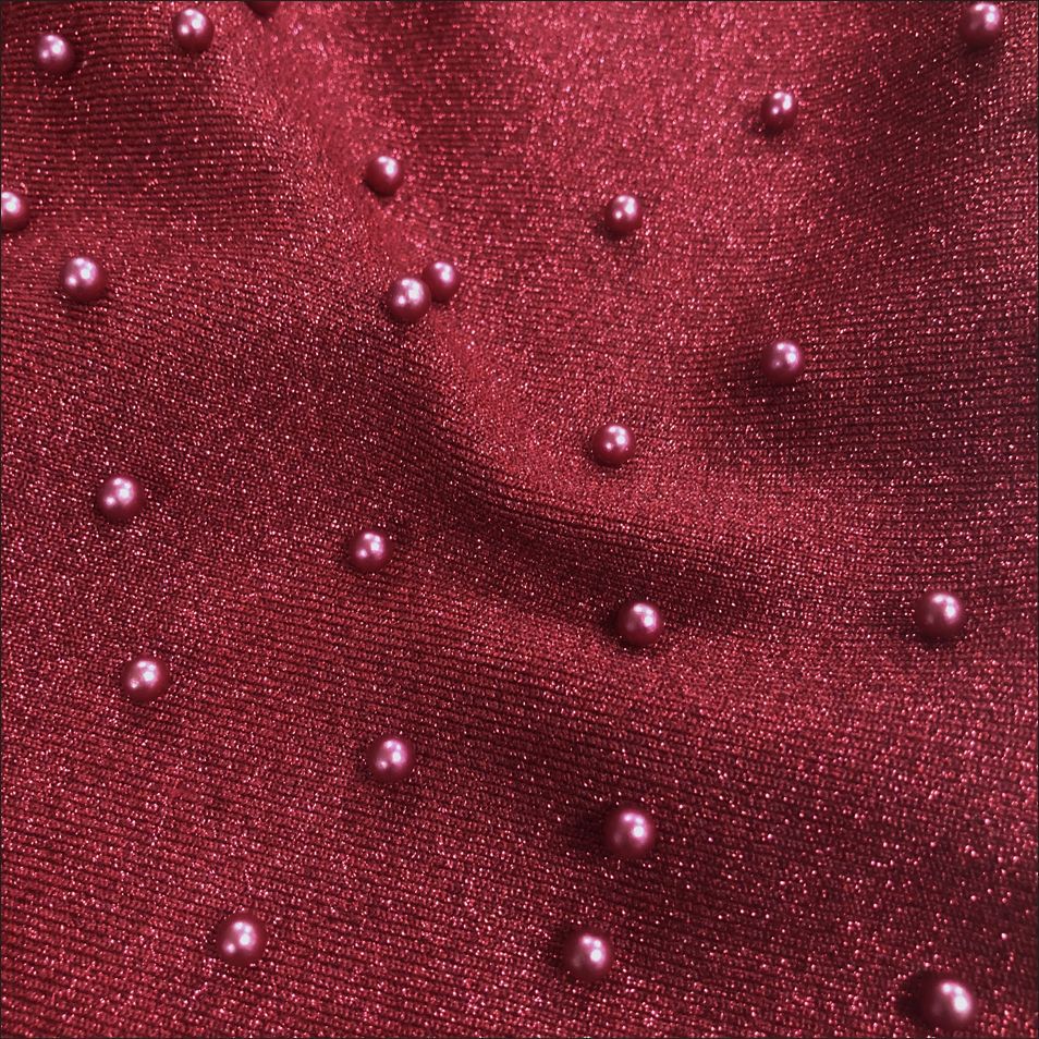 Jenaya Red Pearl Embellished Bodycon Maxi Gown