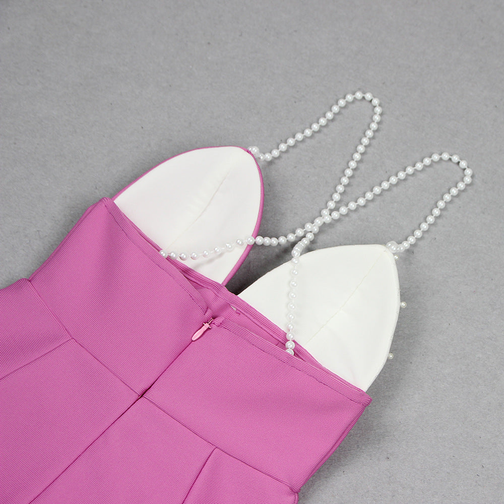 Jovanna Lavender Pearl & 3D Rose Mini Dress