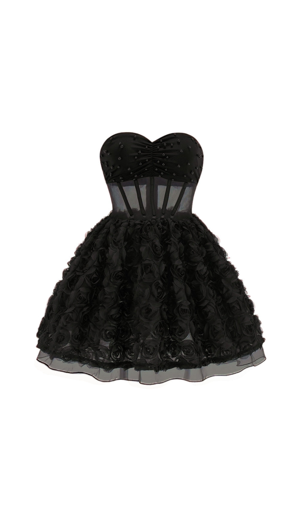 Eustacia Black Strapless Corset Mini Dress