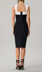 Farrell Two-Tone Bandage Midi Dress