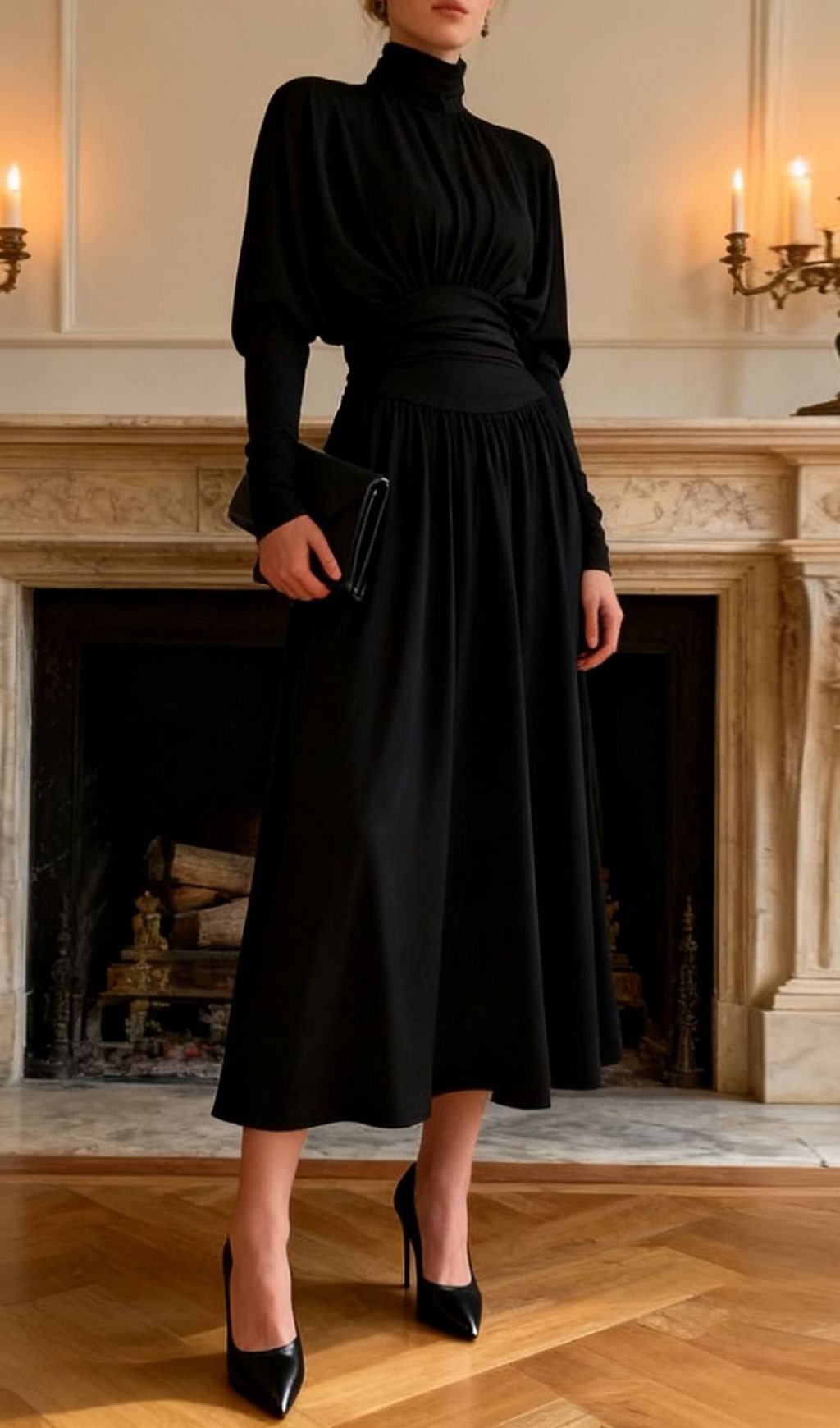 Isano Luxe Ruched Long Sleeve Maxi Dress