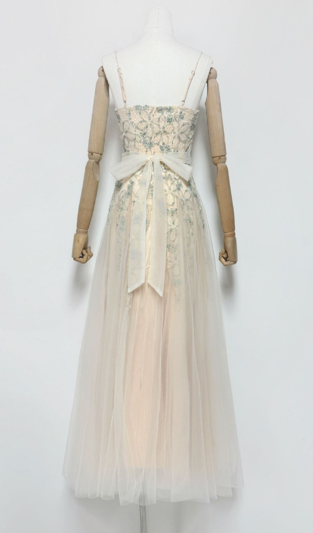 Gustave Ethereal Floral Embroidered Mesh Maxi Dress
