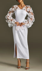 Rosaire Glimmering Floral Sequin Maxi Dress