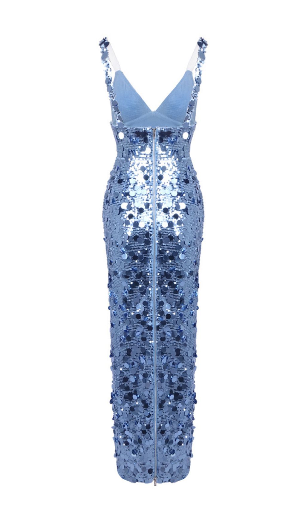 Izak "Celestial Blue" Sequin Strappy Maxi Gown