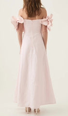 Chabela "Rose Bloom" Off-Shoulder Maxi Dress