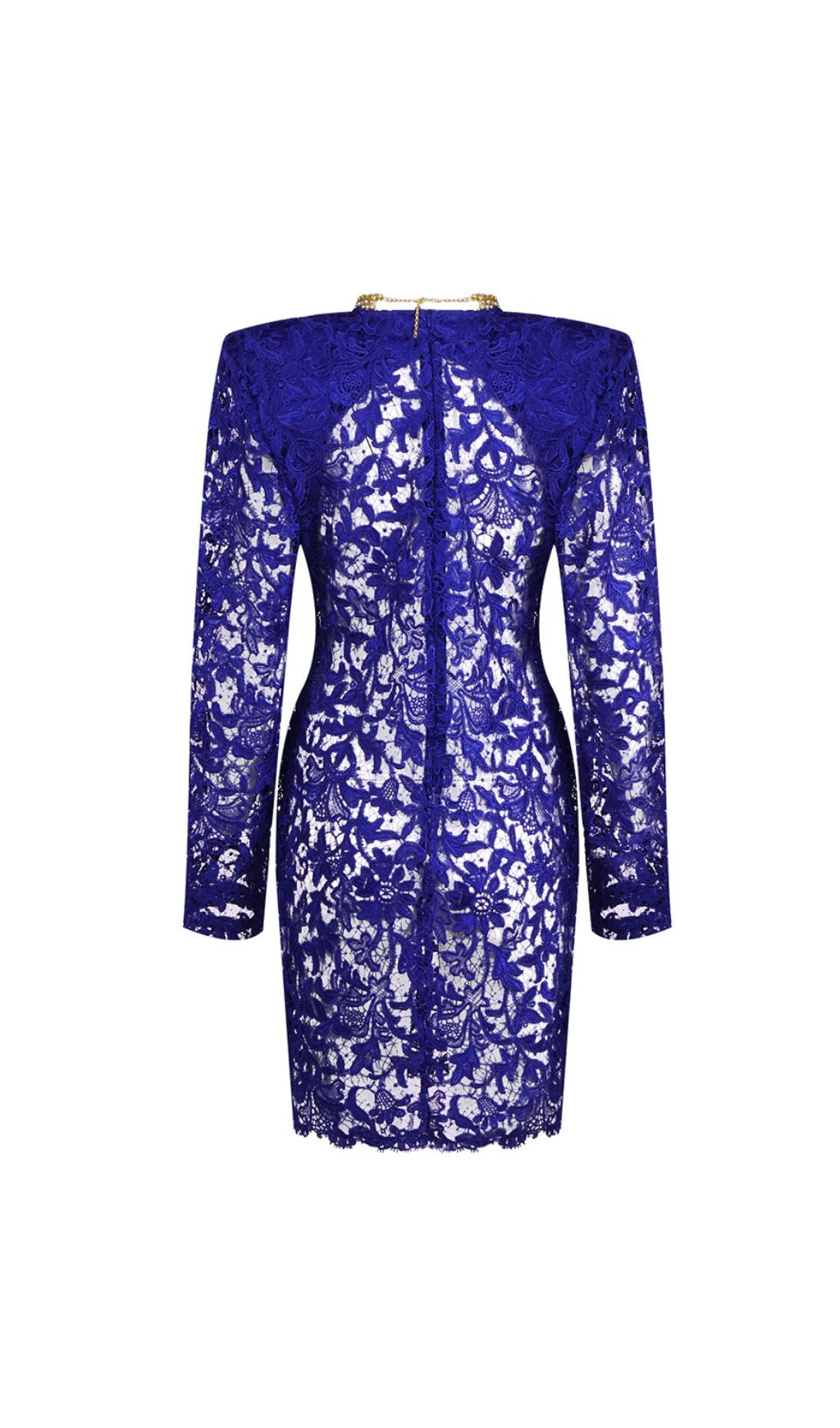 Hermia Royal Blue Lace Long Sleeve Mini Dress