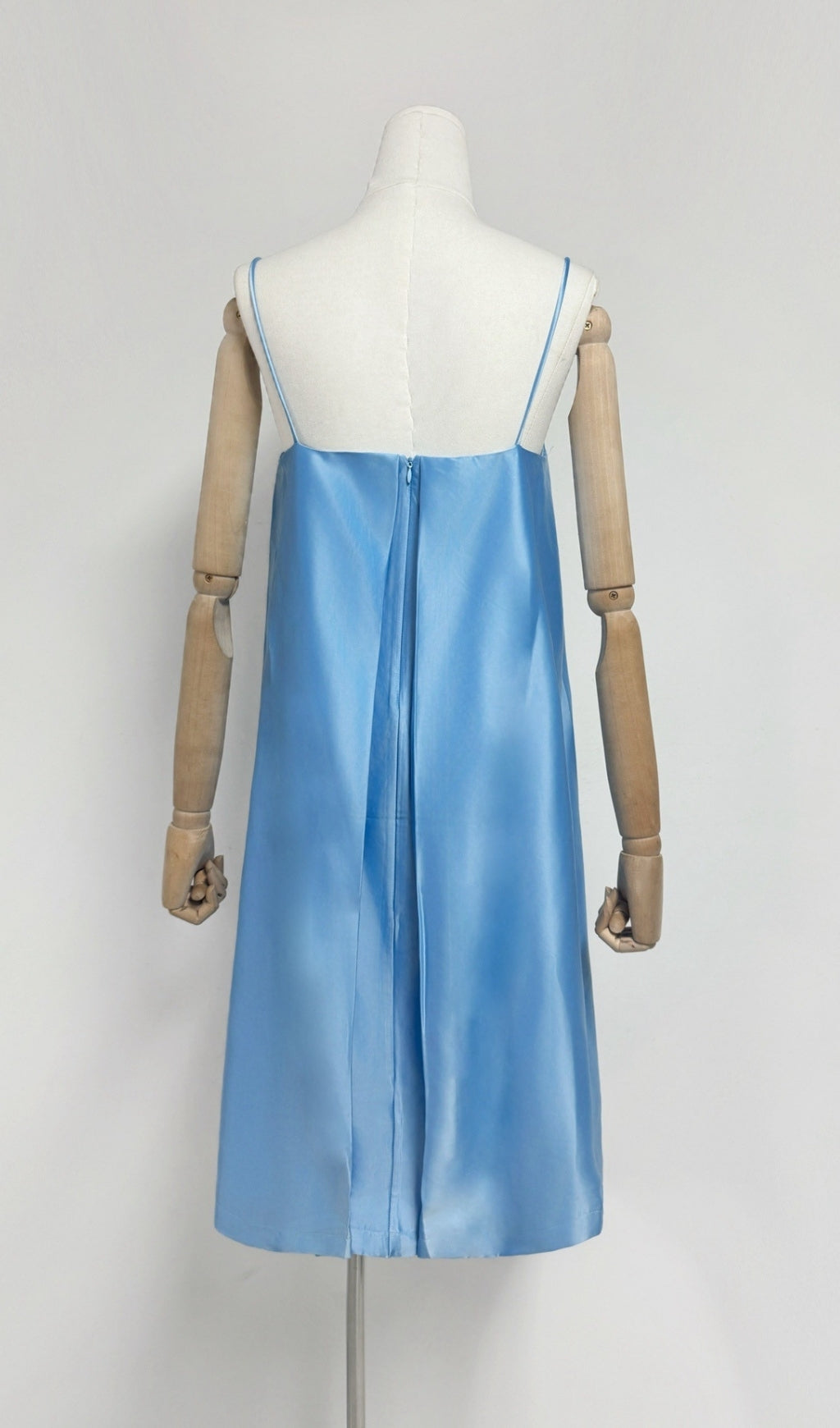 Fina Luxe Sky Blue Floral Embroidered Mini Dress