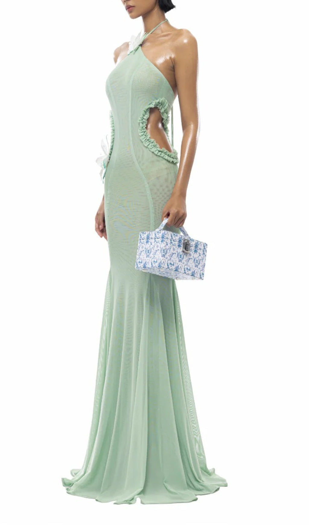Carina Halter Butterfly Mermaid Maxi Dress