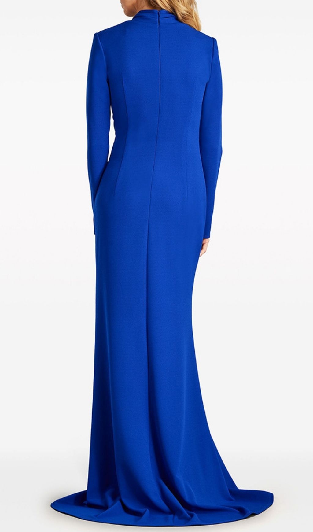 Jovie Elegant Cobalt Blue Ruched Long Sleeve Maxi Gown
