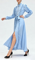 Iria Blue Ruffled Maxi Dress