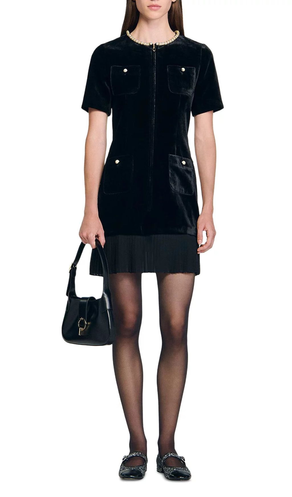 Chic Velvet Mini Dress for Women
