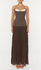 Isoke Strapless Maxi Dress with Contrast Sweetheart Neckline
