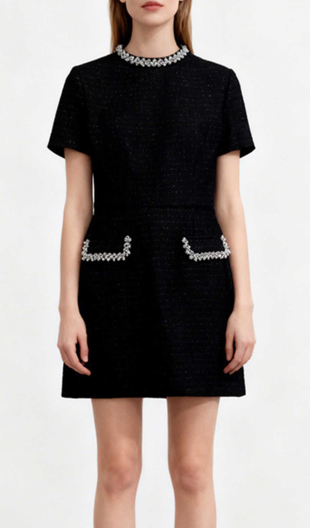 Jenny Diamante Embellished Tweed Mini Dress