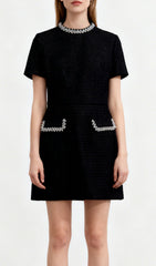 Jenny Diamante Embellished Tweed Mini Dress