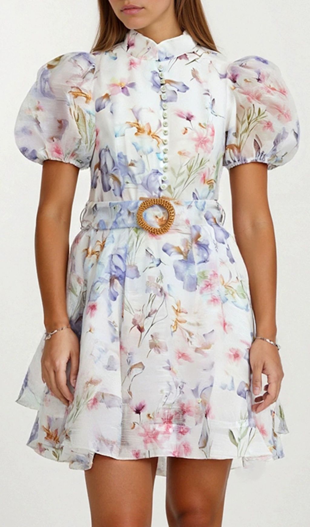 Fouad Floral Puff Sleeve Mini Dress