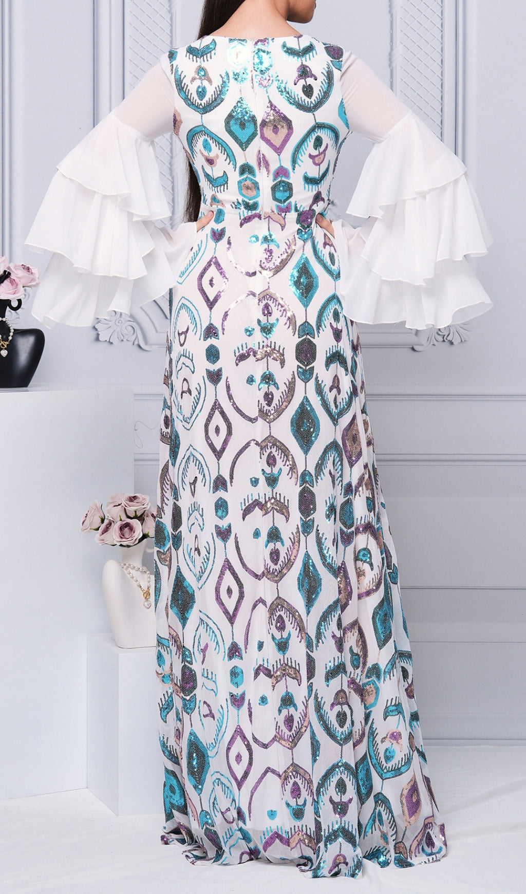 Damalis Glamorous Sequin Maxi Dress