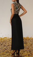 Germán Dazzling Floral Sequin Maxi Dress