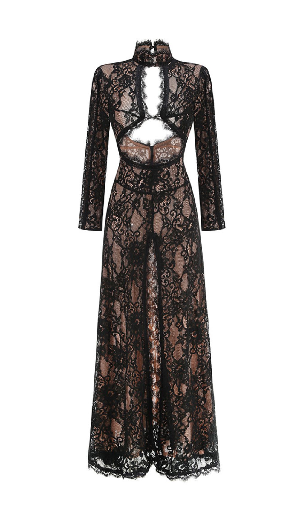 Faizah Daring Sheer Lace Maxi Dress