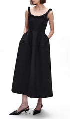 Emmet Black Midi Dress